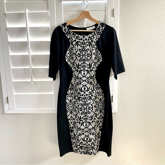 Bisou Bisou Dresses & Skirts - Bisou Bisou Silhouette Dress Size 16 Stretch EUC